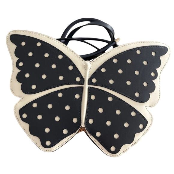 Kate Spade Wing It Polka Dot Wicker Butterfly Satchel - Brand New & Rare - Picture 9 of 14